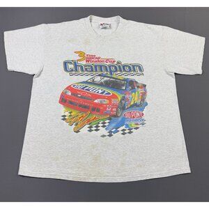 Rare Vintage 90s Nascar Jeff Gordon Winston Cup Racing Dupont Gray Stained Worn